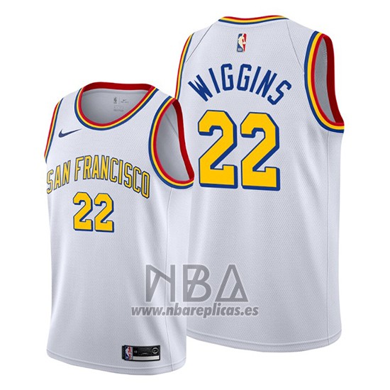 Camiseta Golden State Warriors Andrew Wiggins NO 22 Classic 2019-20 Blanco